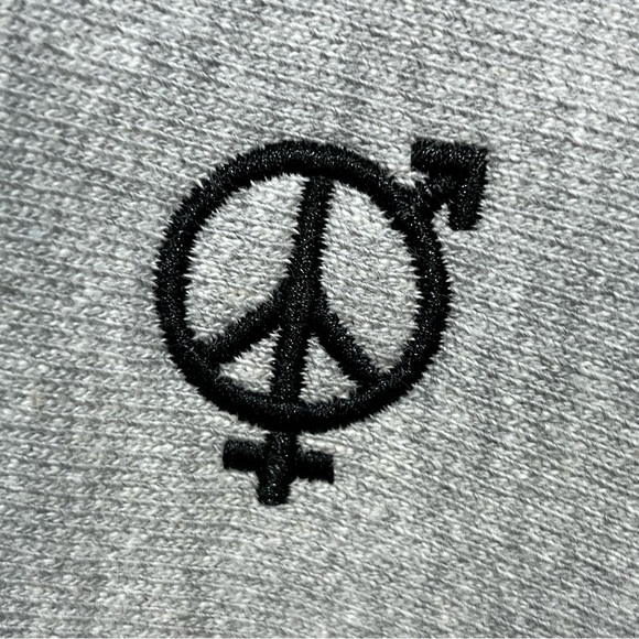 Champion Reverse Weave Peace Graphic Hoodie Sweatshirt Mens XL Gray Embroidered - Picture 10 of 13